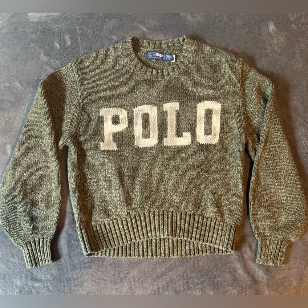 Polo Ralph Lauren Logo Green Sweater S